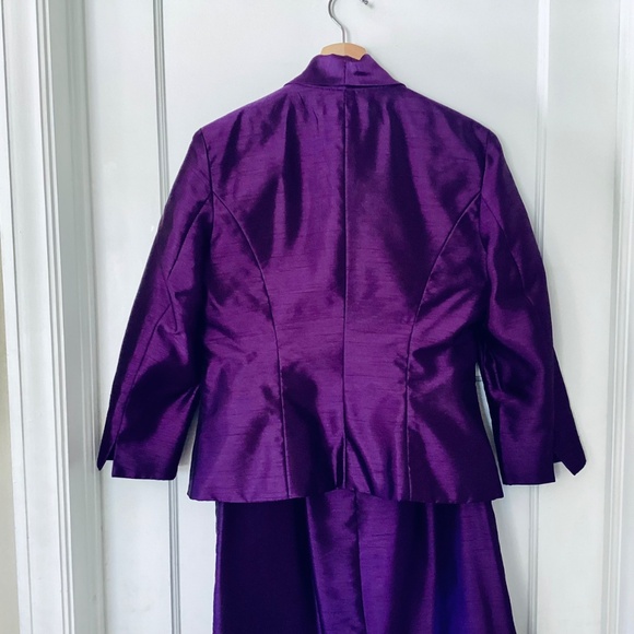 Alex Evenings women's Petite 10 Purple formal Long skirt suit Rhinestone Clasp - Picture 6 of 12